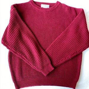 Burgundy Knit Crewneck Sweater